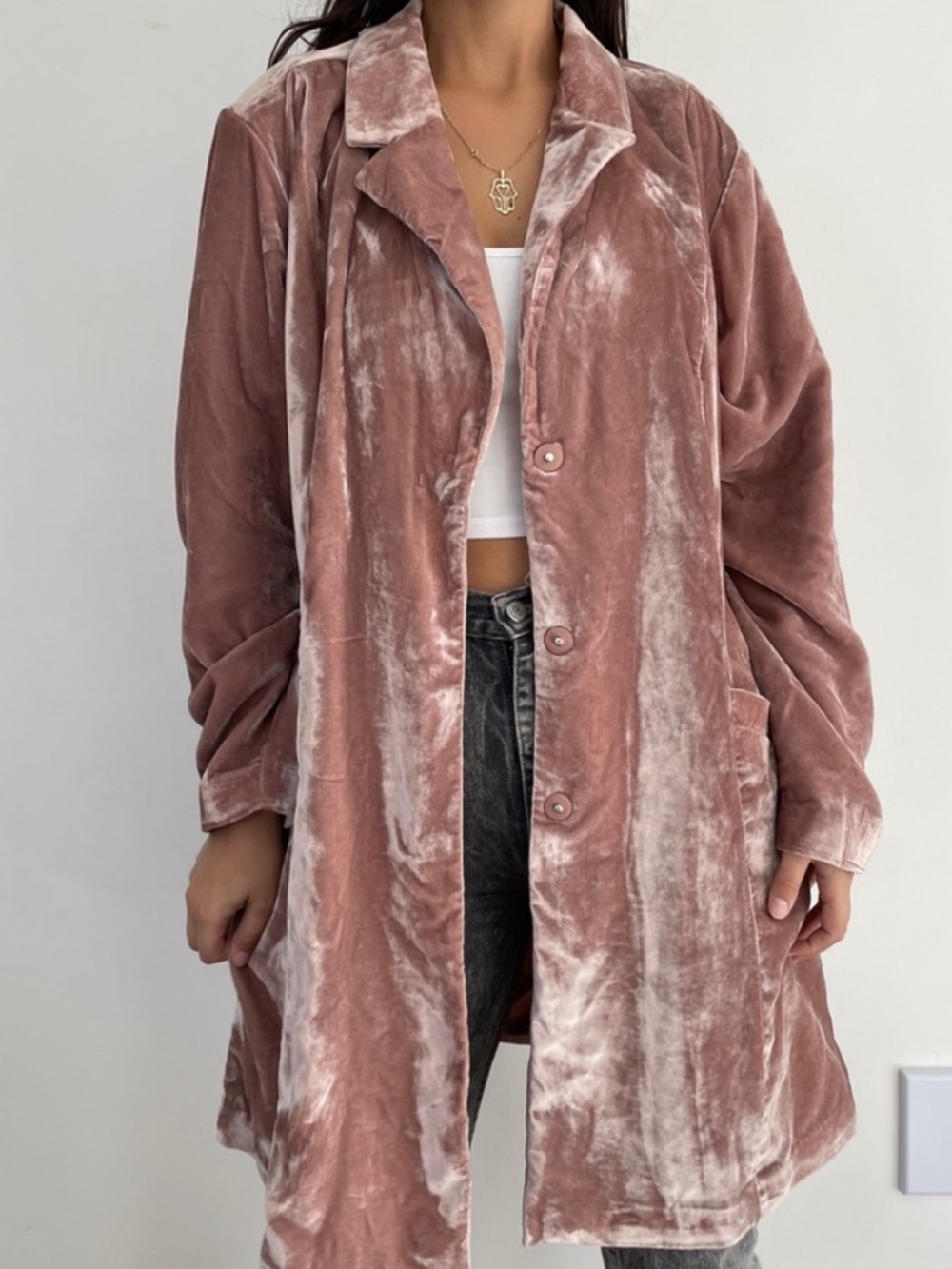 Women's J.Jill Crushed Velvet Relaxed Jacket in the color Pink Rosewood Size XLP